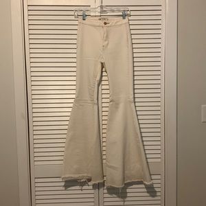 Free People White Flare Jeans